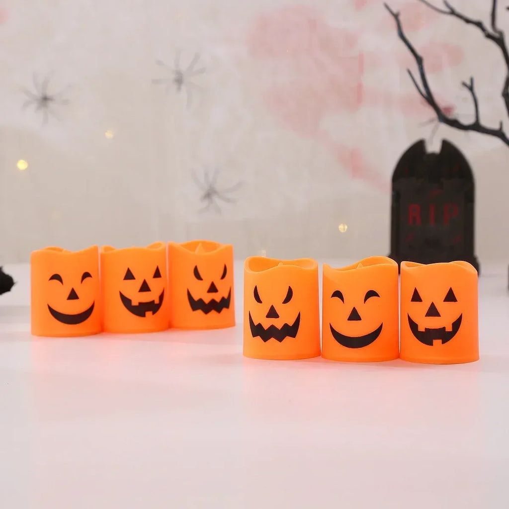 Halloween Flameless Candles – 6Pcs LED Pumpkin Skull Ghost Lights
