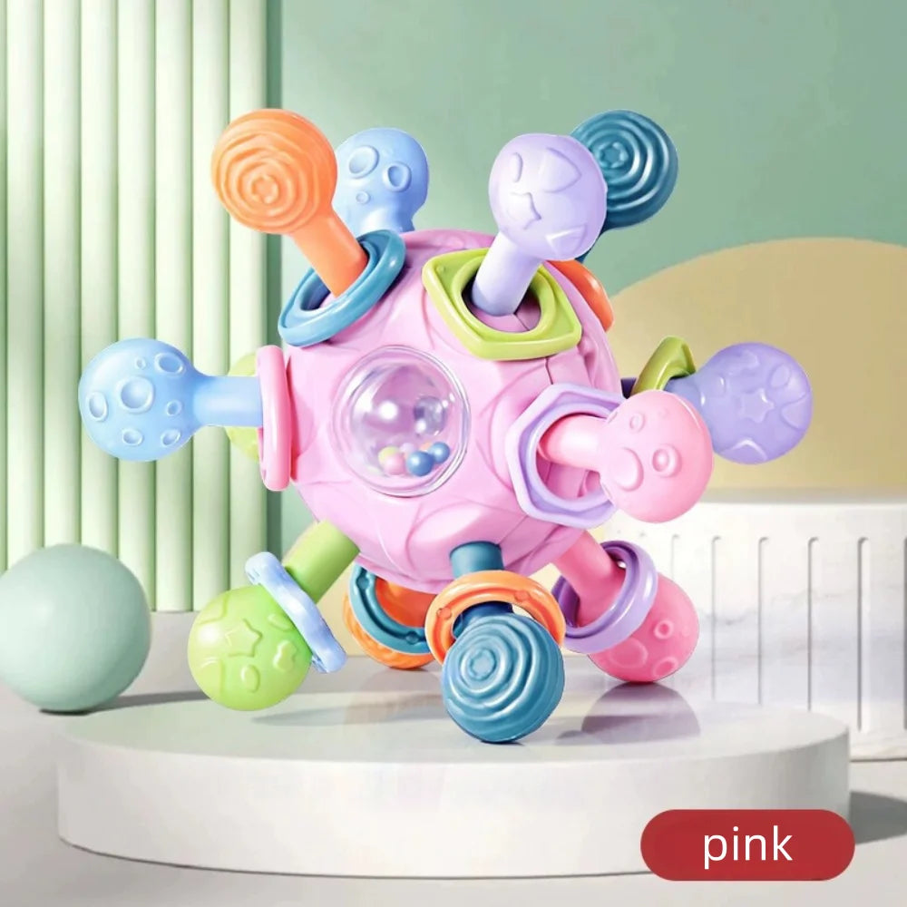 Baby Grasping Ball – 3-in-1 Silicone Teether & Rattle Toy