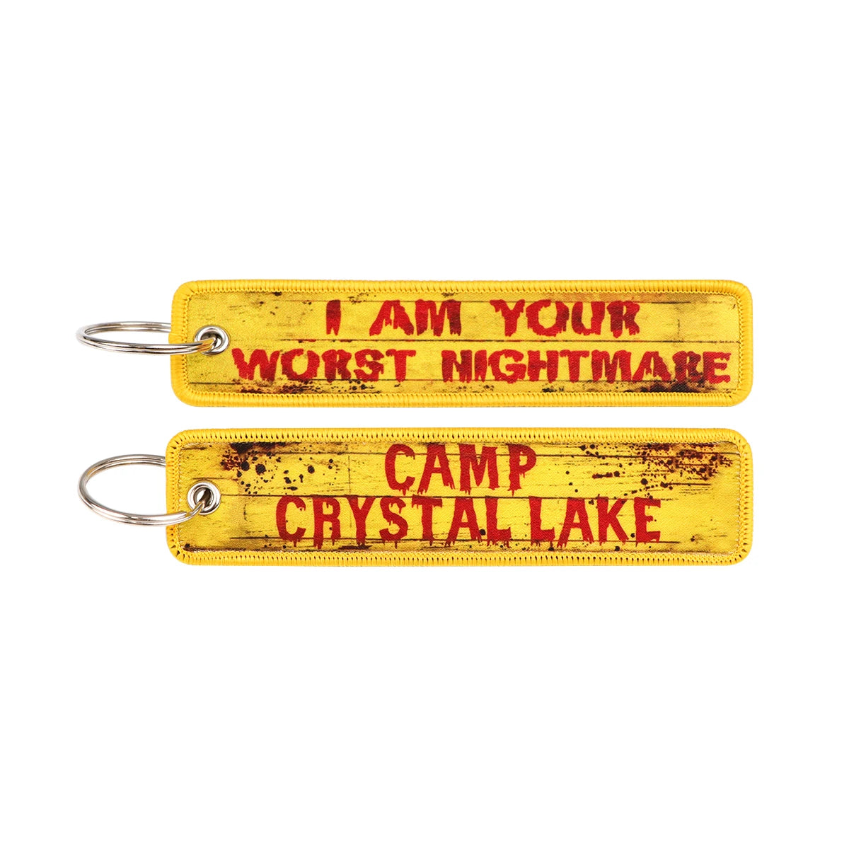 Embroidered Keychain Metal Key Fob Ring for Keys & Bags