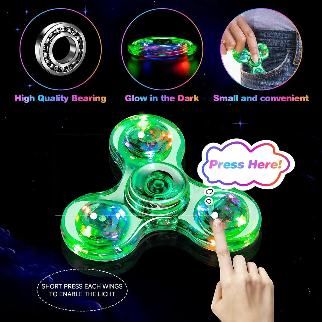 LED Fidget Spinner Glow in the Dark Luminous Spinning Toy
