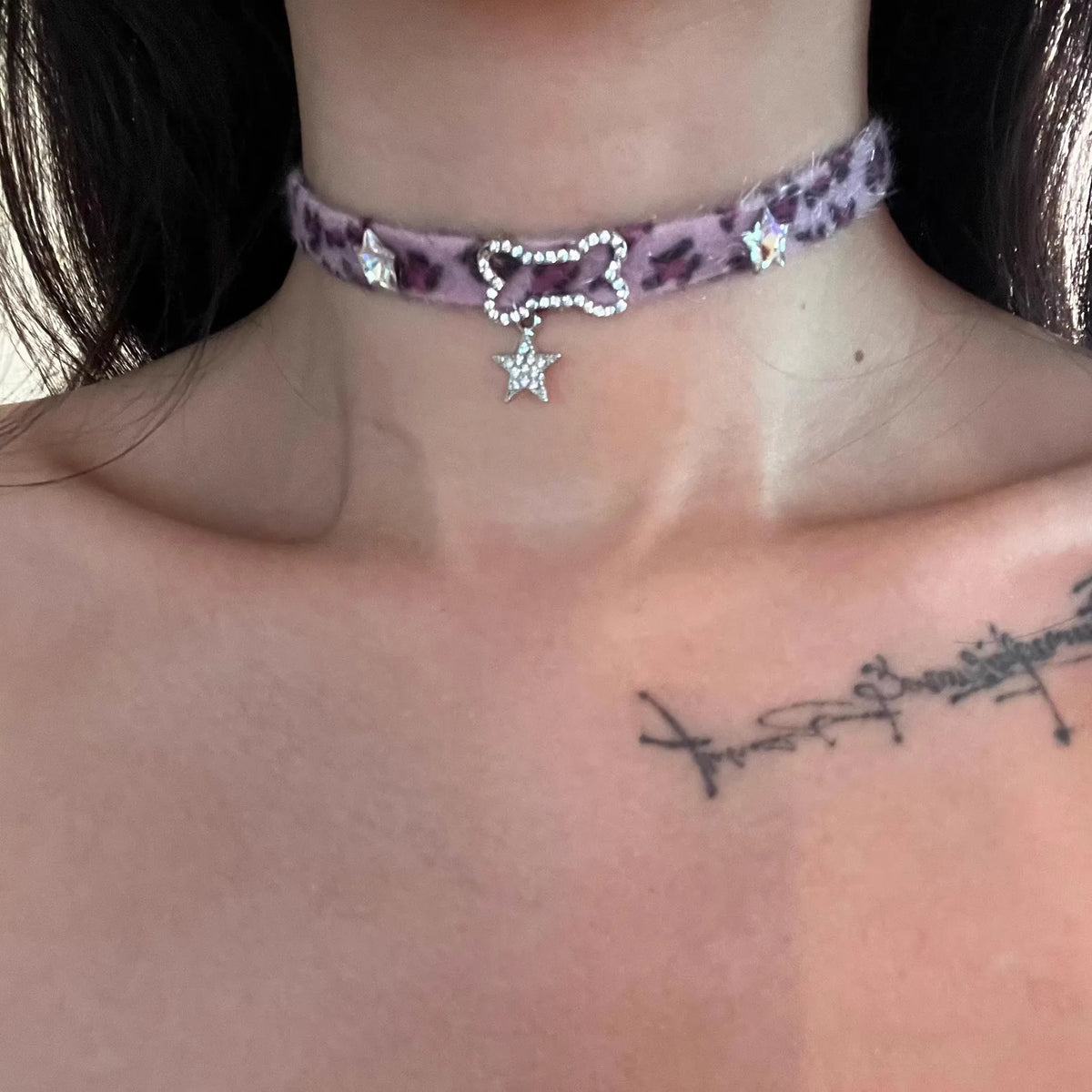 Gothic Leather Choker – Y2K Punk Necklace for Women