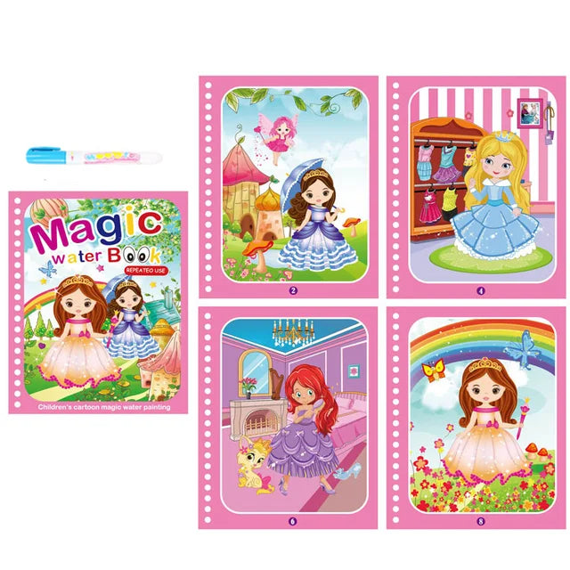 Reusable Water Coloring Book for Kids with Water Pen