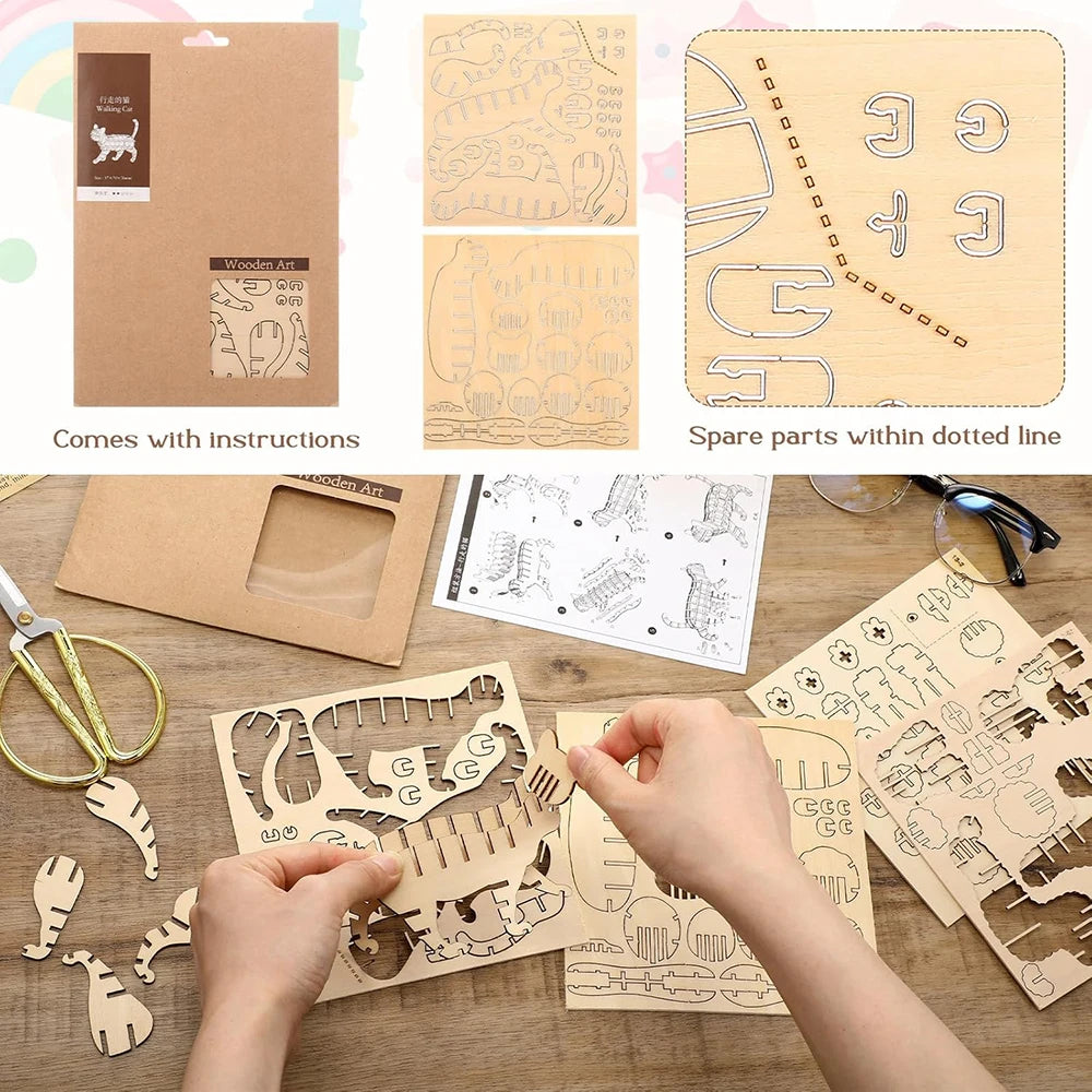 3D Wooden Insect Puzzle – Animal Skeleton Assembly Model