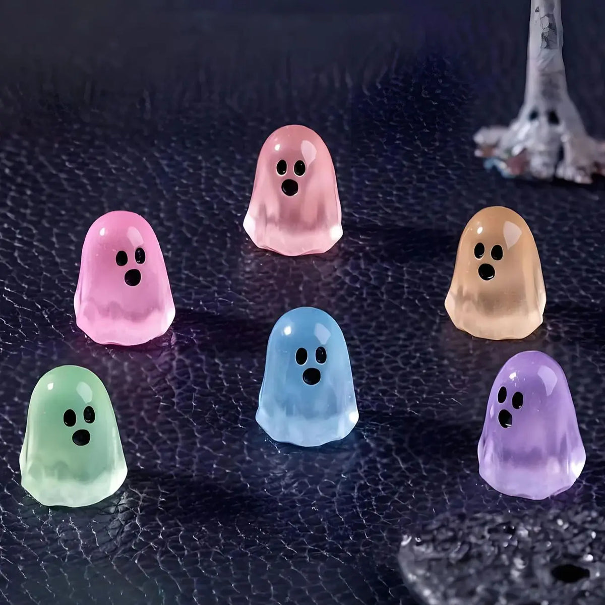 Glowing Ghost Figures, Mini Resin Halloween Figurines 5/10 Pcs