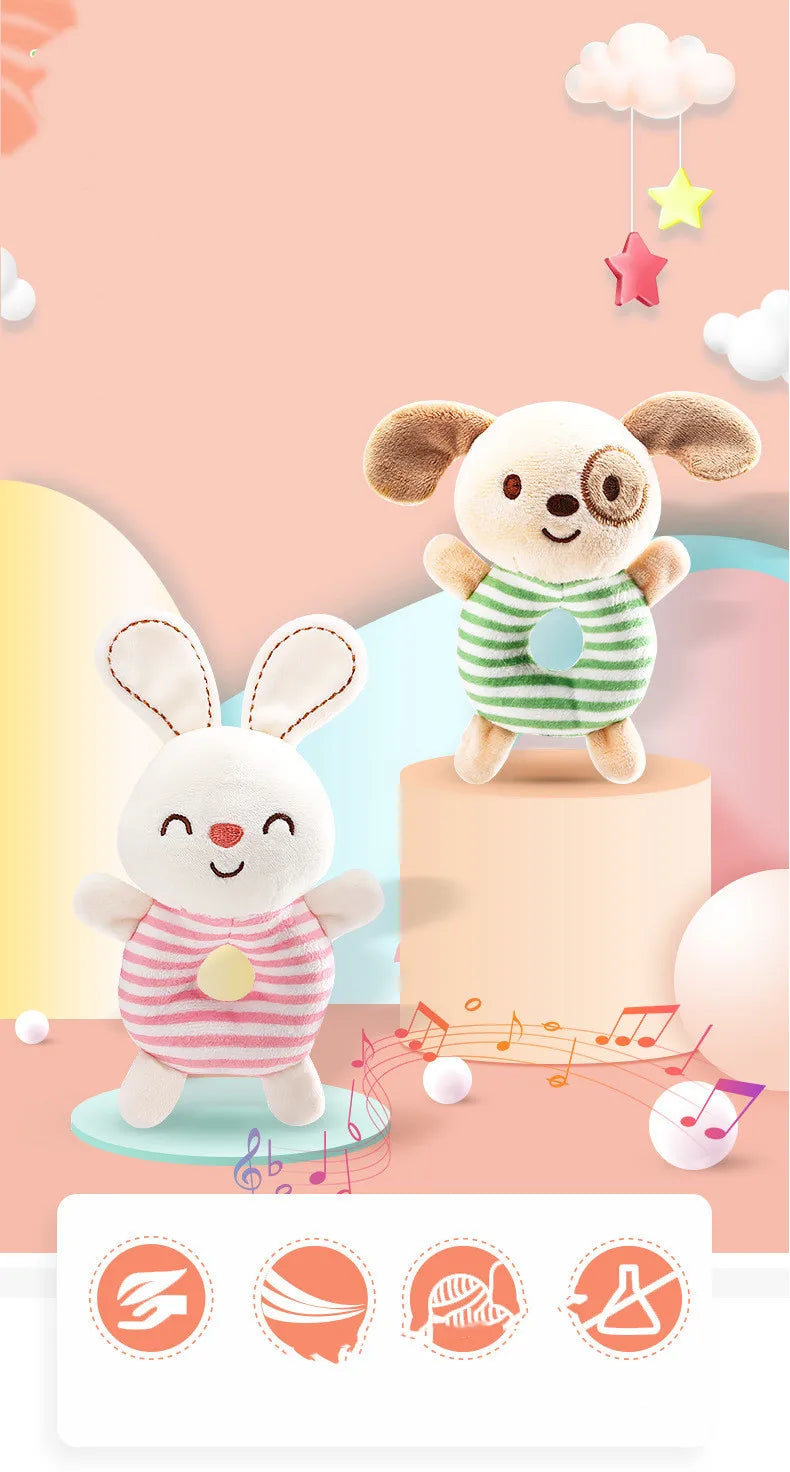 Baby Rattle Toy – Soft Plush Animal Hand Grip Sensory Toy
