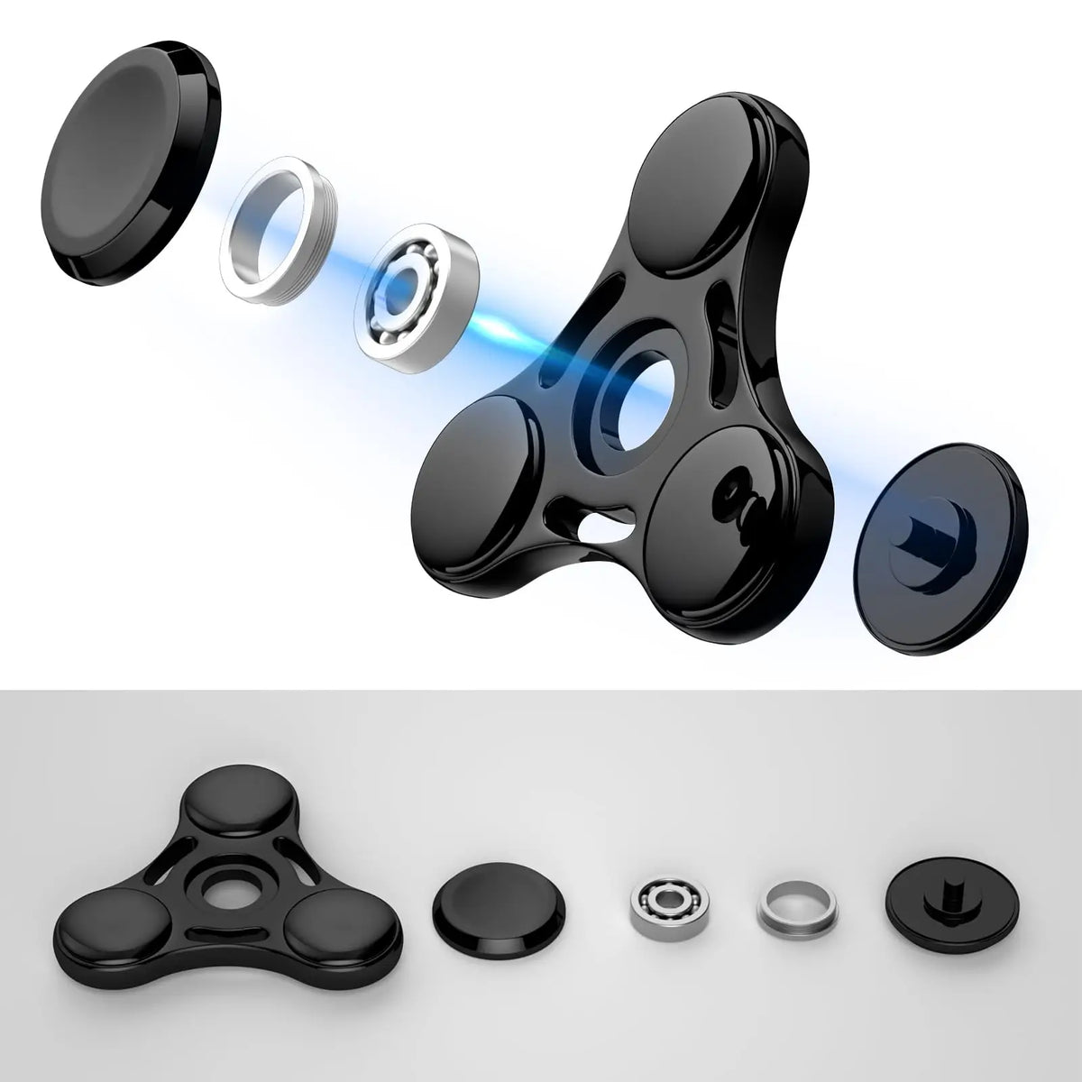 Metal Fidget Spinner Rainbow UFO Handheld Desk Toy