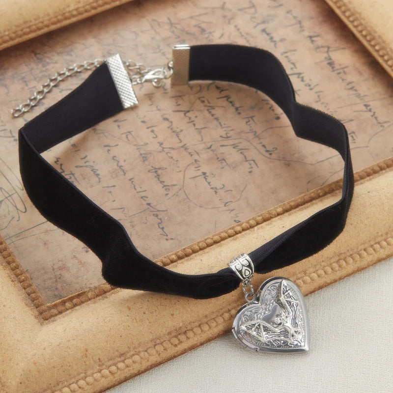 Stainless Steel Heart Necklace Silver Punk Pendant for Men & Women