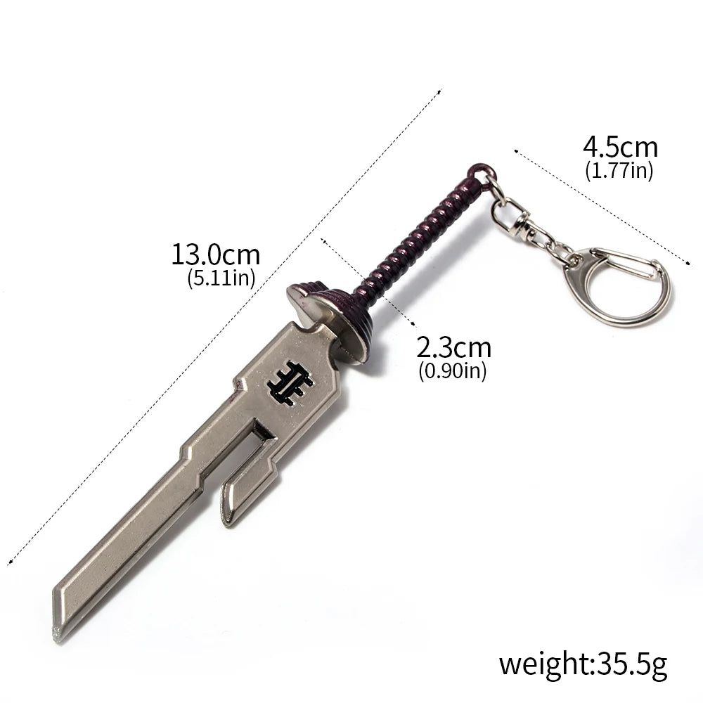 Anime Keychain Metal Sword Pendant Keyring for Collectors & Fans