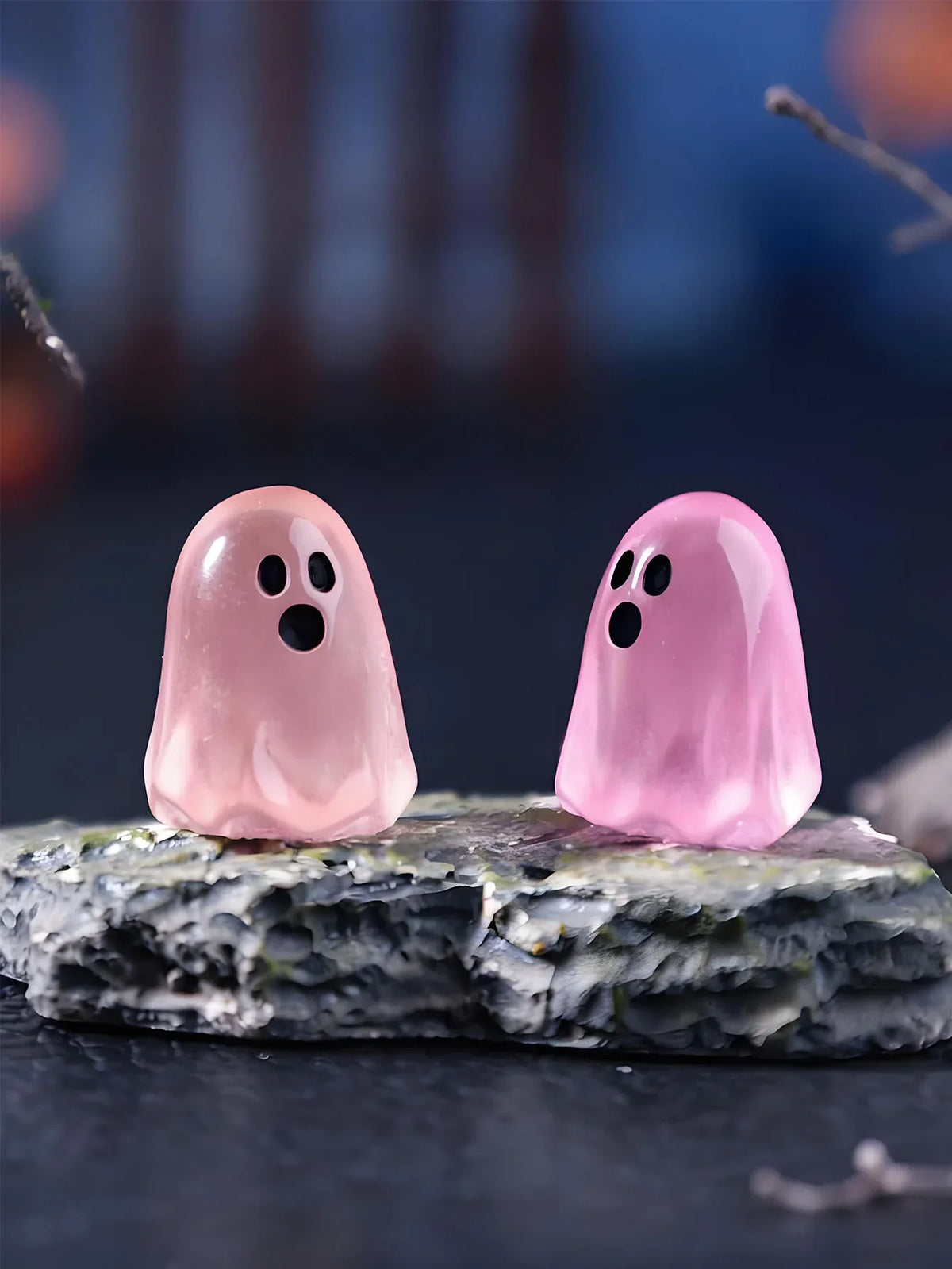 Glowing Ghost Figures, Mini Resin Halloween Figurines 5/10 Pcs