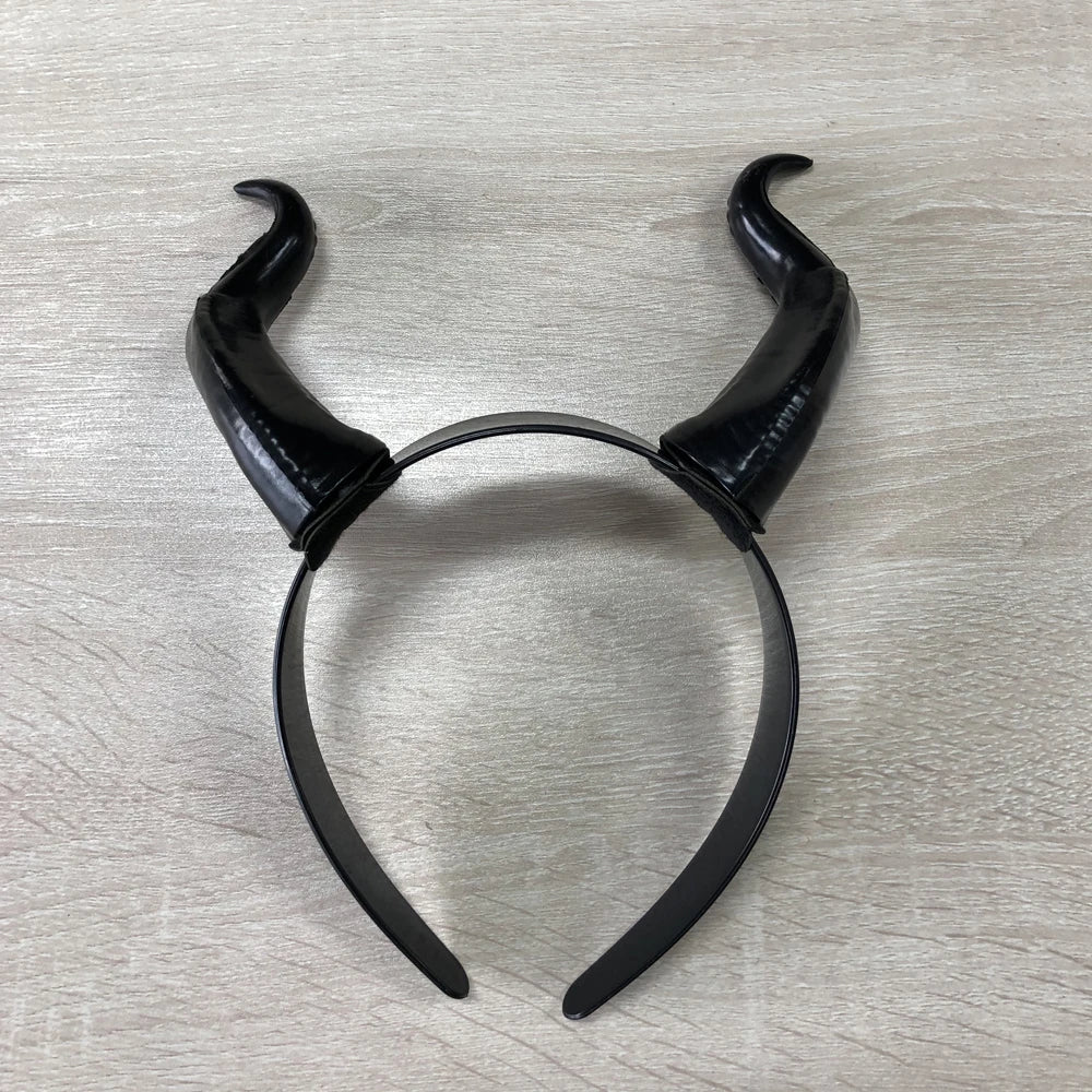 Demon Horn Headband – Black Detachable Costume Headpiece