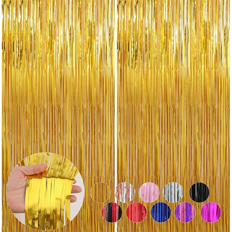 Gold Foil Fringe Curtain 1 x 2M Party Backdrop Decoration