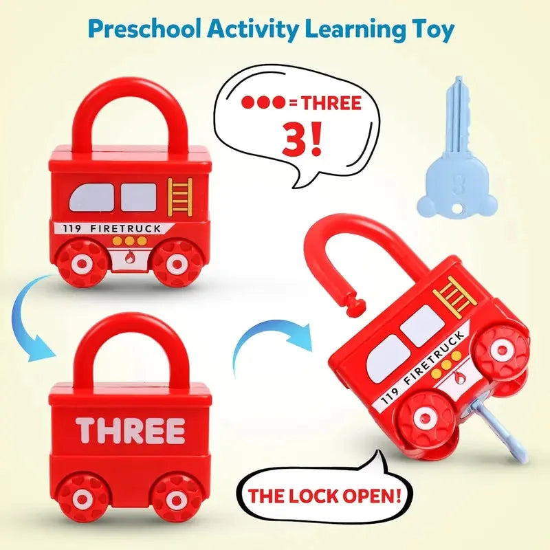 Educational Puzzle Toy Car Shaped Matching Lock Game for Kids