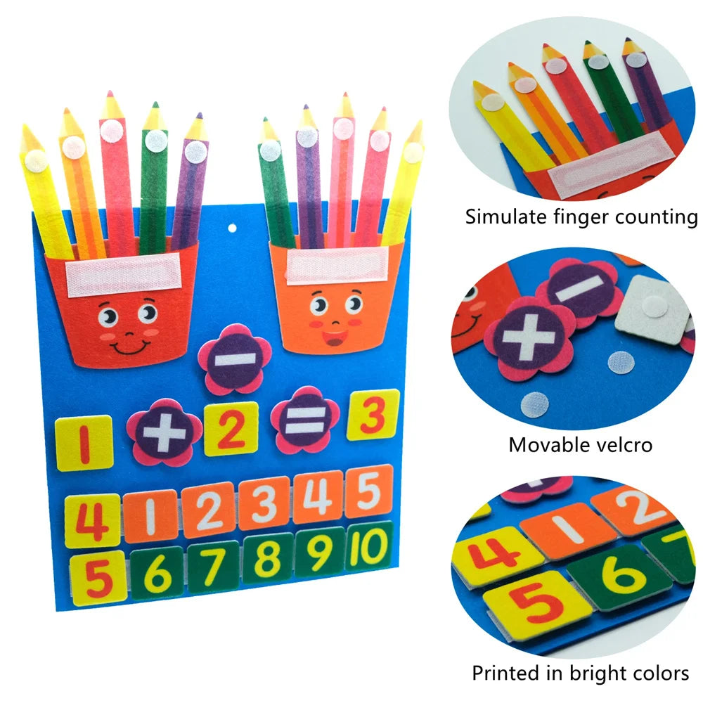 Felt Learning Board, Math Addition & Subtraction Toy