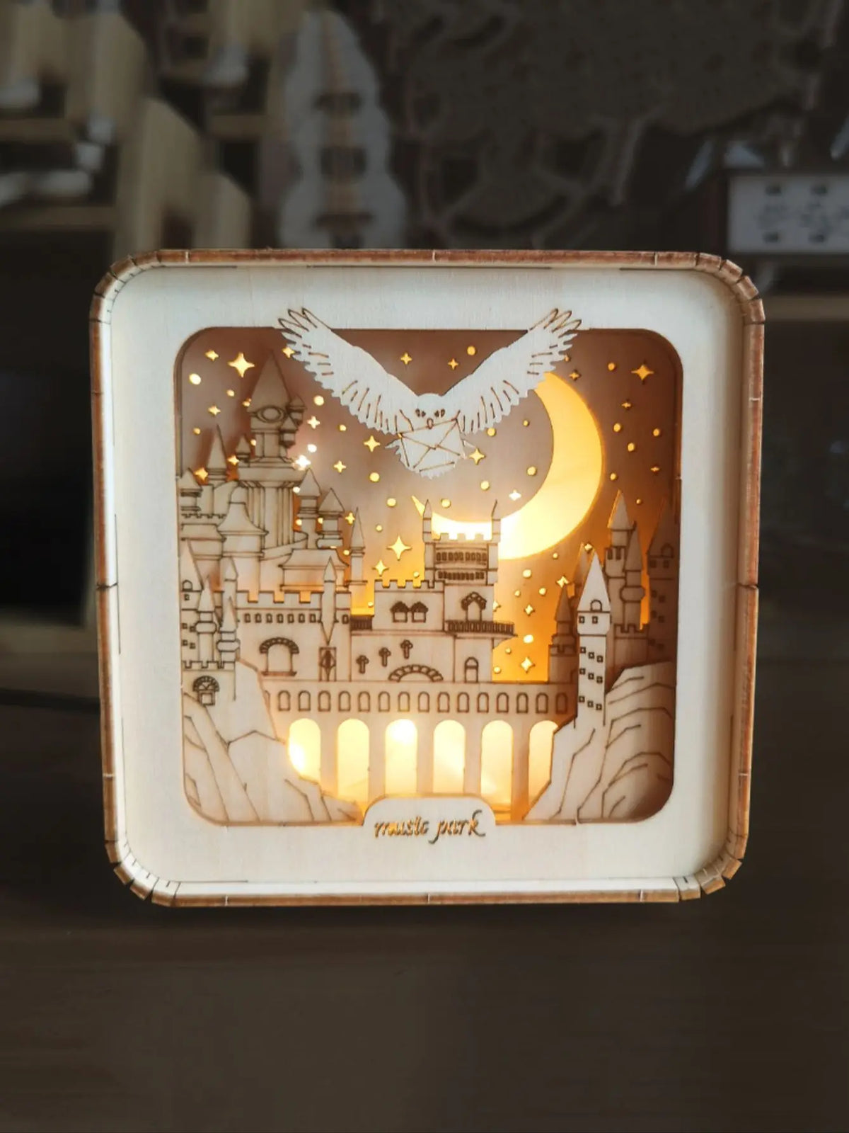 3D Wooden Castle Puzzle – Model Kit with Night Light
