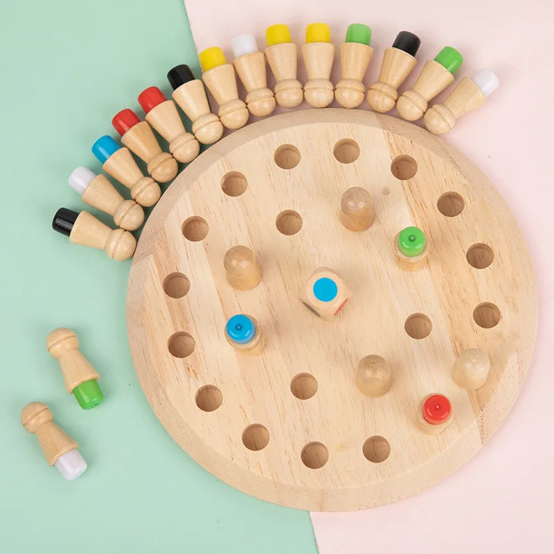 Wooden Memory Matching Game – Montessori Educational Board Puzzle