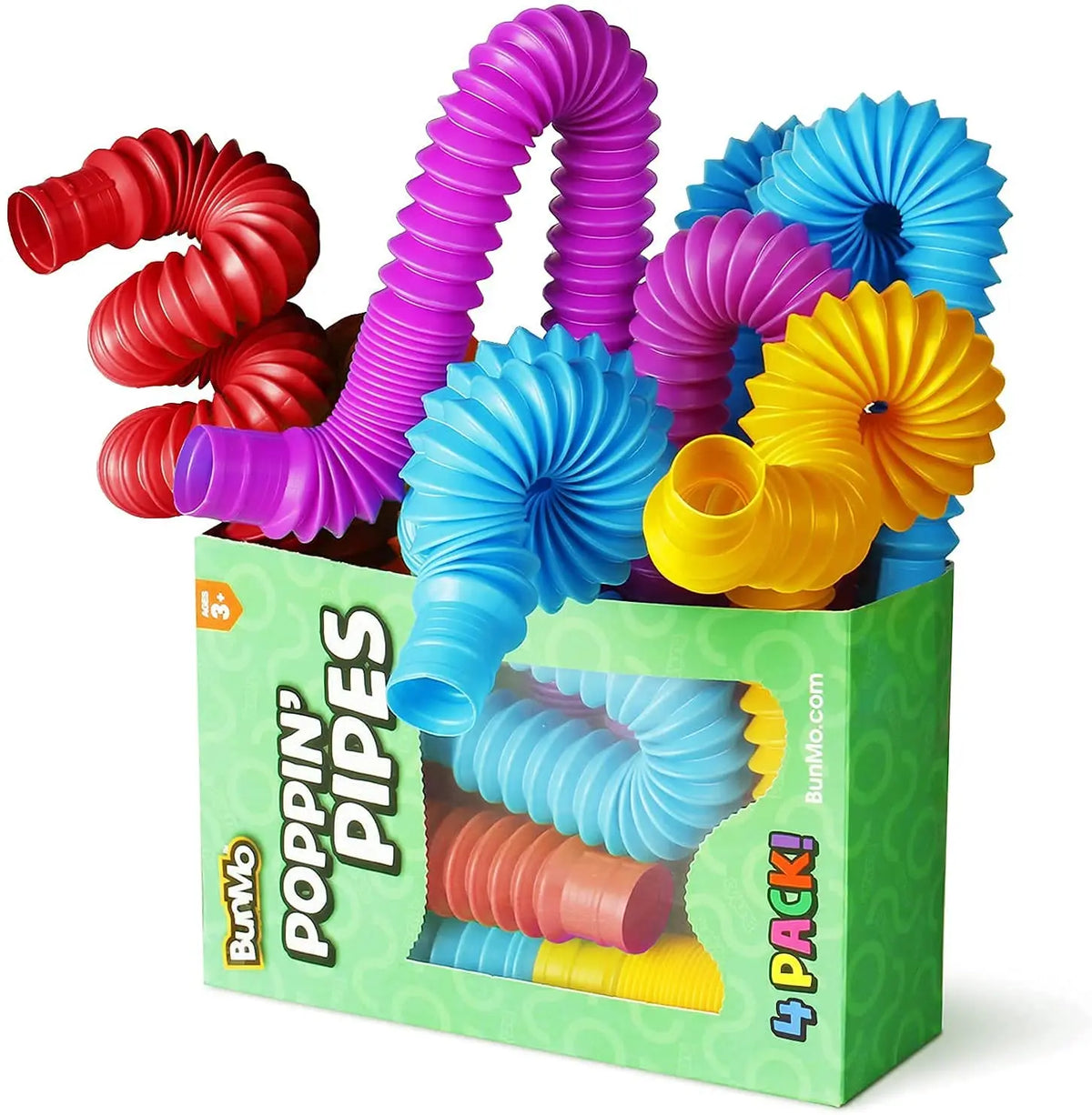 4 Pack Pop Tube Fidget Toy – Colorful Sensory Stretch Tubes