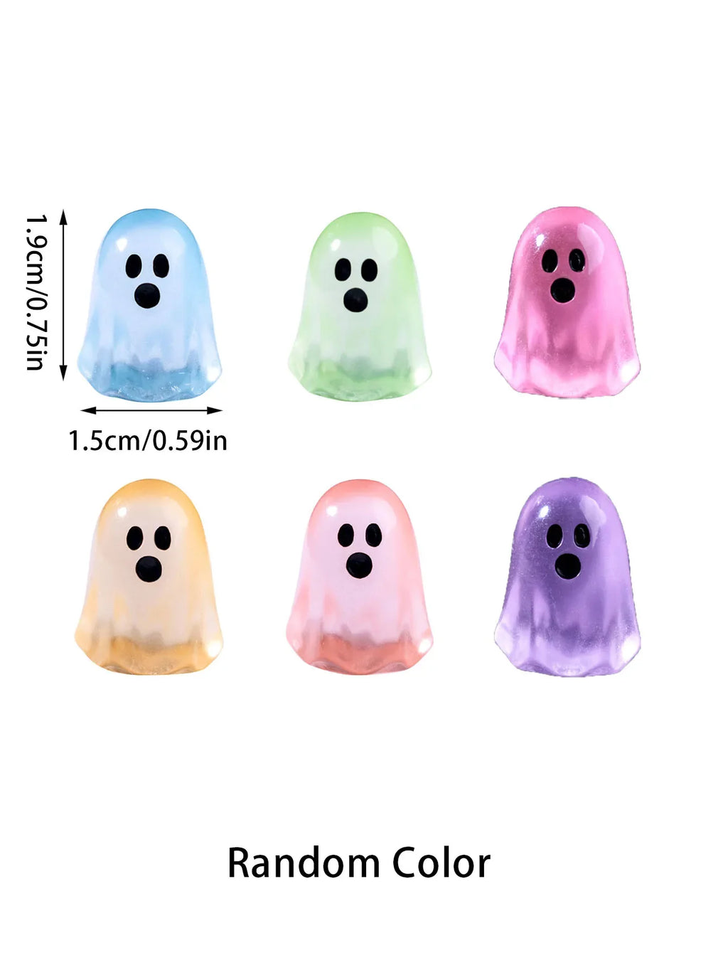 Glowing Ghost Figures, Mini Resin Halloween Figurines 5/10 Pcs