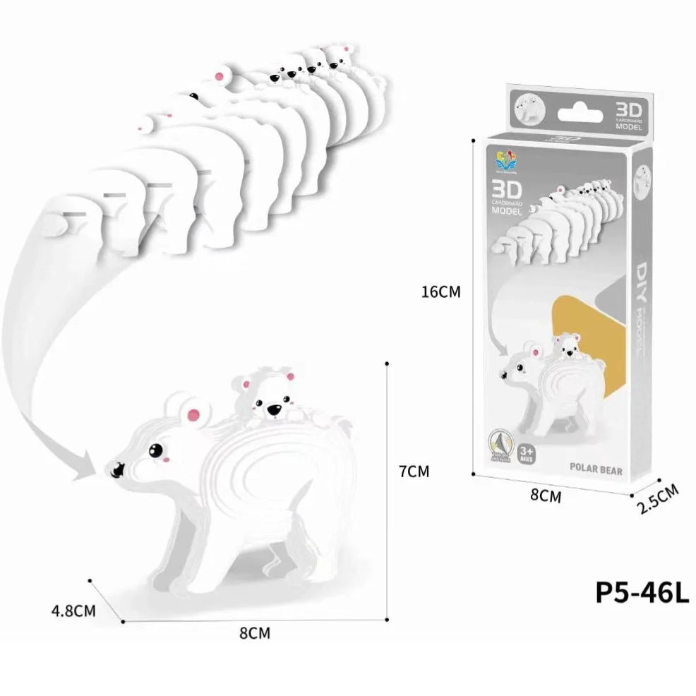 3D Dinosaur Puzzle DIY Paper Animal Model Assembly Toy