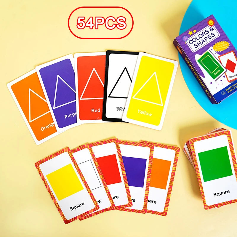 Montessori Flash Cards – 58-Piece Alphabet, Number & Shape Learning Set