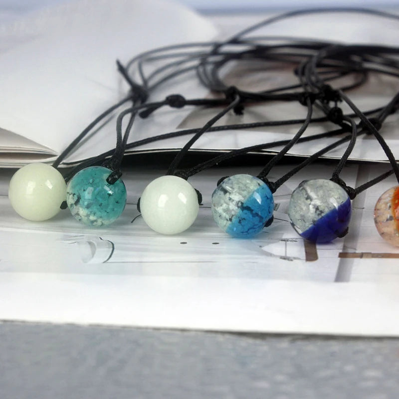 Glowing Gem Necklace Luminous Stone Halloween Pendant
