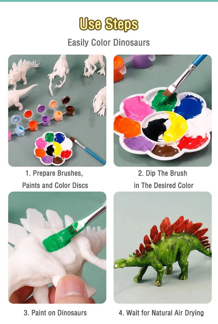Dinosaur Painting Kit – DIY Dinosaur Art Set with Paints for Kids