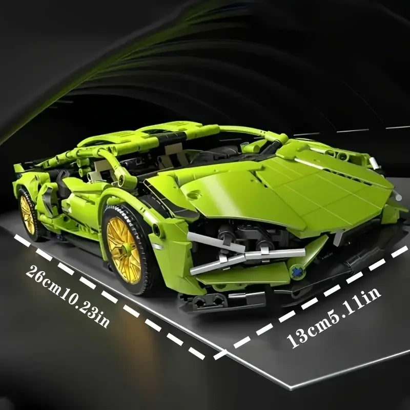 Green Sports Car Building Blocks DIY Brick Building Set