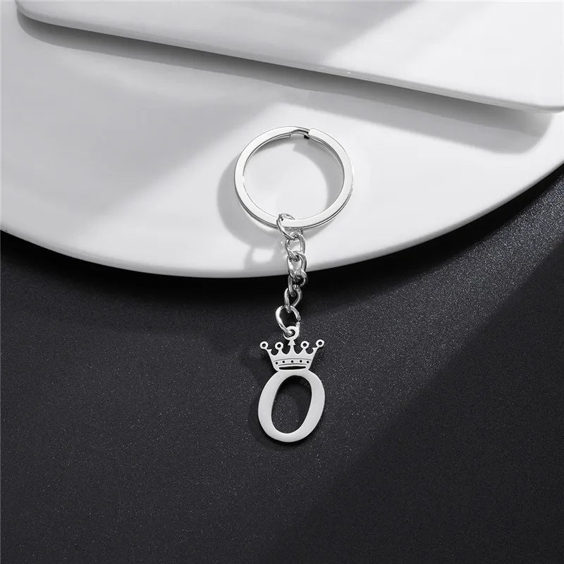Initial Letter Keychain – Stainless Steel Alphabet Key Ring