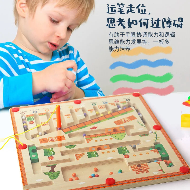 Magnetic Sorting Game – Montessori Wooden Color Puzzle Board