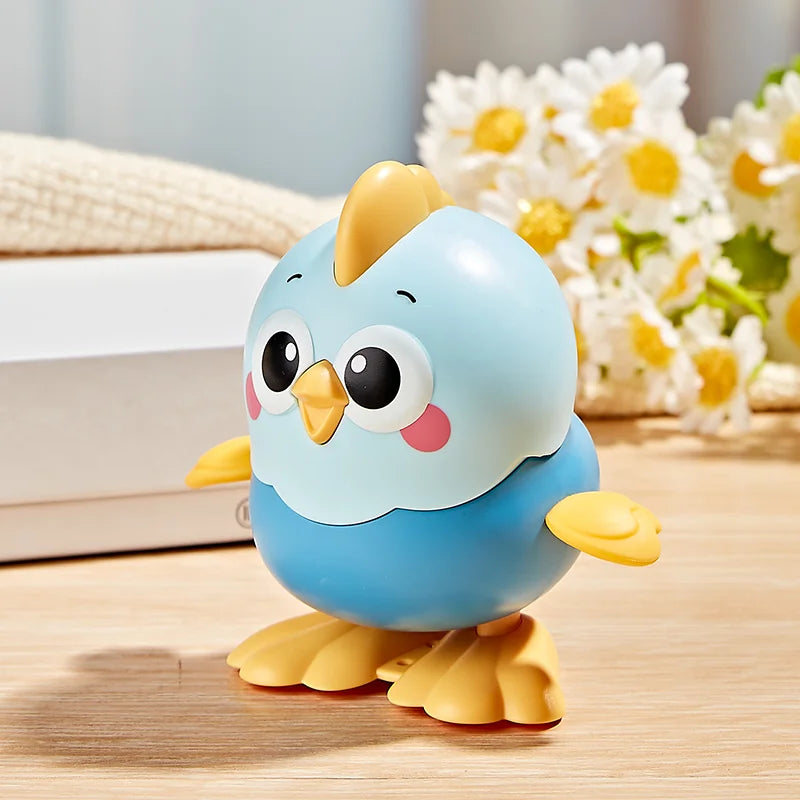 Clockwork toy chick on chain can walk cute animals