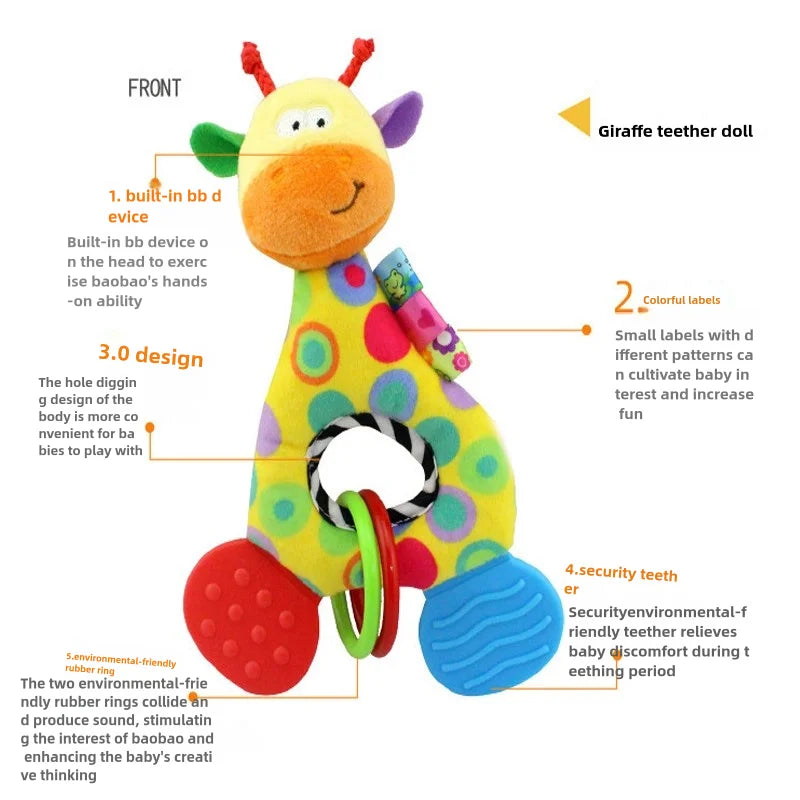 Baby Rattle Toy – Soft Giraffe Plush Teething Toy