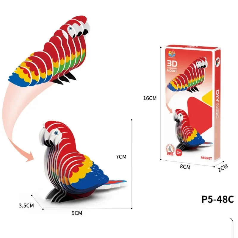 3D Dinosaur Puzzle DIY Paper Animal Model Assembly Toy