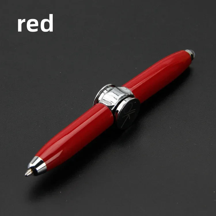 LED Fidget Spinner Pen – Metal Gyro Ballpoint Pen with Light