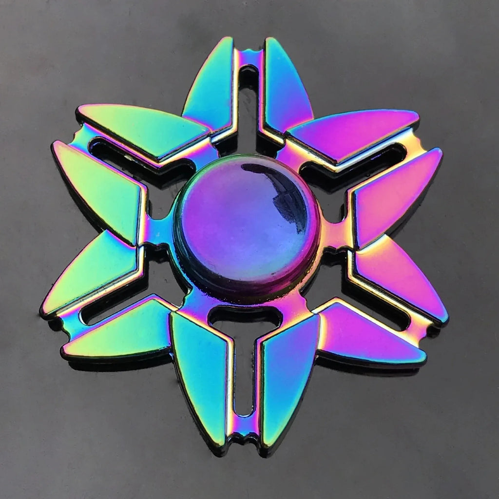 Metal Fidget Spinner Rainbow Gradient Fingertip Gyro Toy