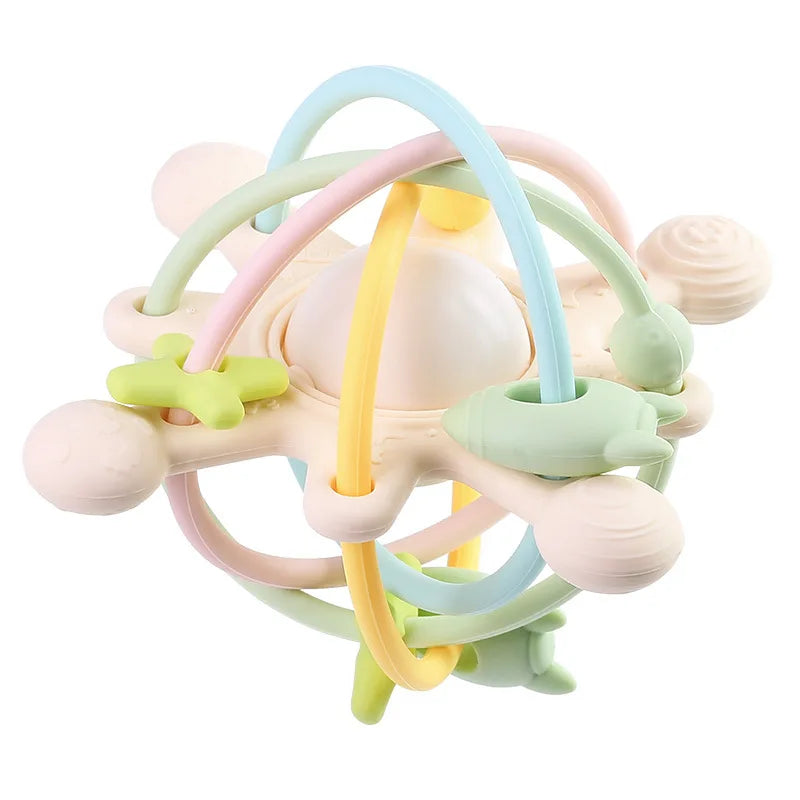 Baby Teething Toy Silicone Sensory Rattle for Infants 0-36 Months