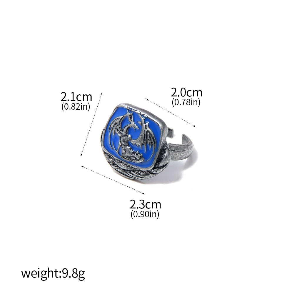 Gothic Fantasy Ring Vintage Dark Style Jewelry for Men