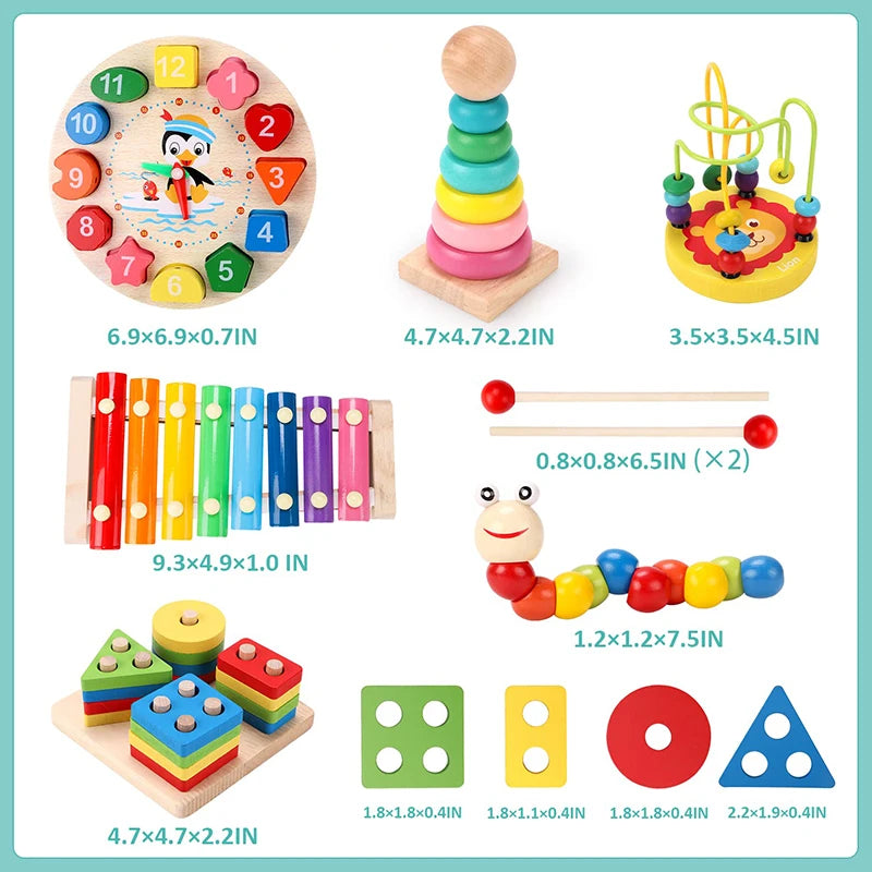 Montessori Wooden Puzzles for Kids – 3D Early Learning Toy
