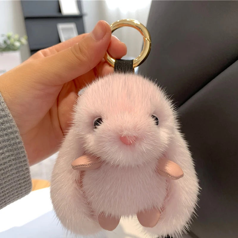 Rabbit Fur Keychain