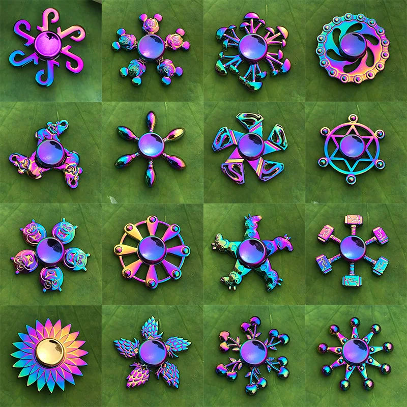 Rainbow Fidget Spinner Colorful Finger Spinning Toy