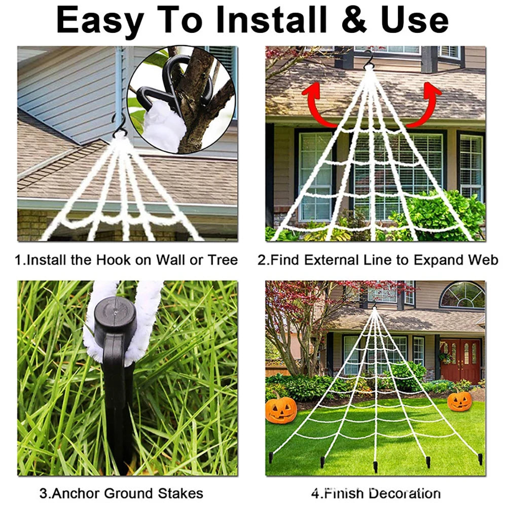 Halloween Spider Web – 5m Large Web Decoration for Haunted Houses