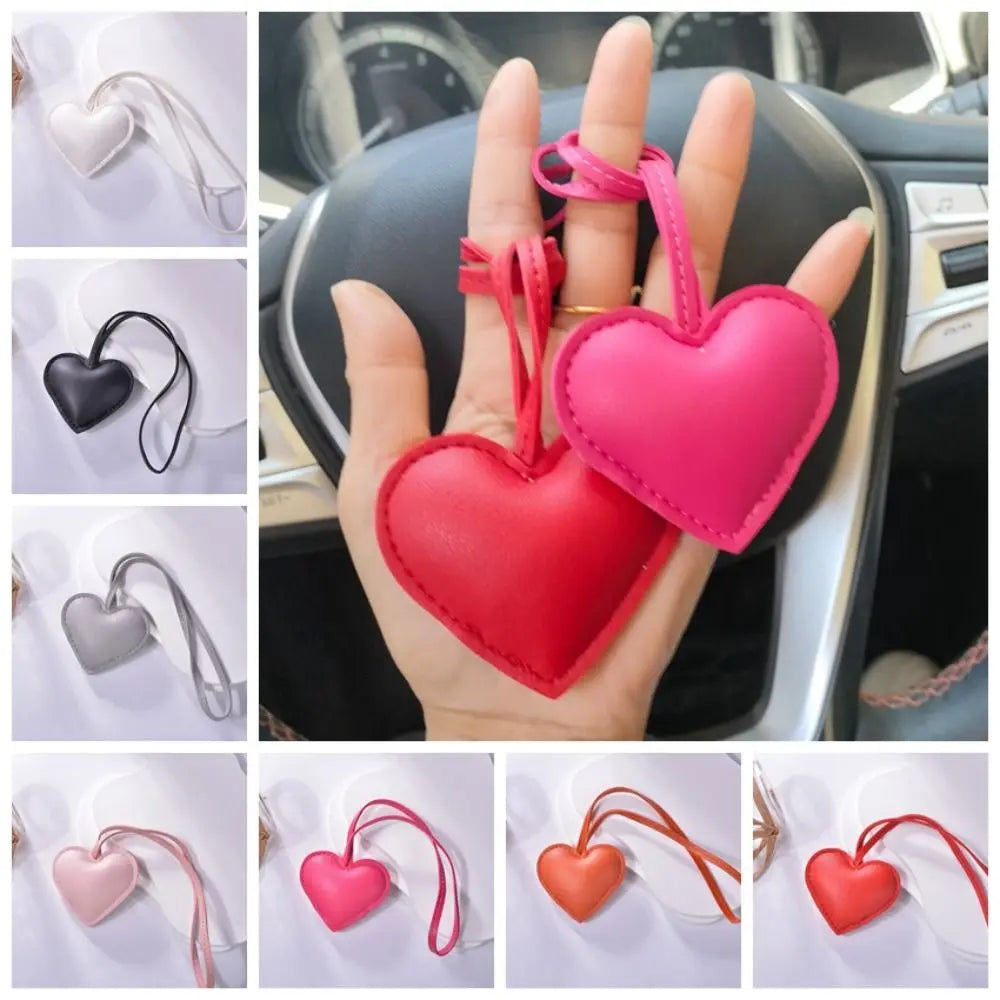 Heart Keychain PU Leather Car Keyring