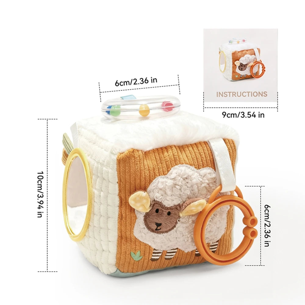 Montessori Tissue Box Toy – Baby Sensory Cloth Busy Cube