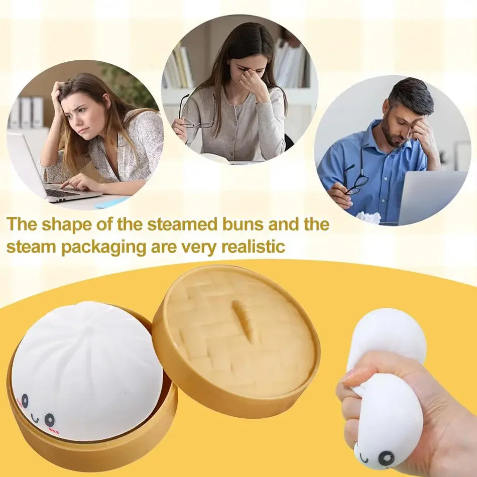 Dumpling Squishy Toy – Glitter Sensory Squeeze Stress Relief