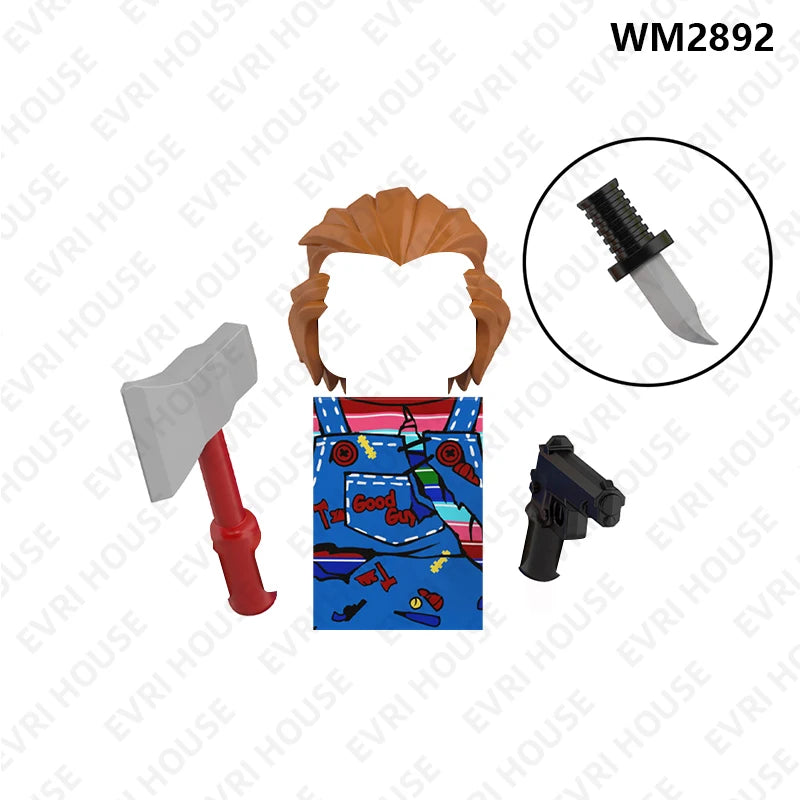 Horror Building Blocks Mini Action Figures Accessory Set