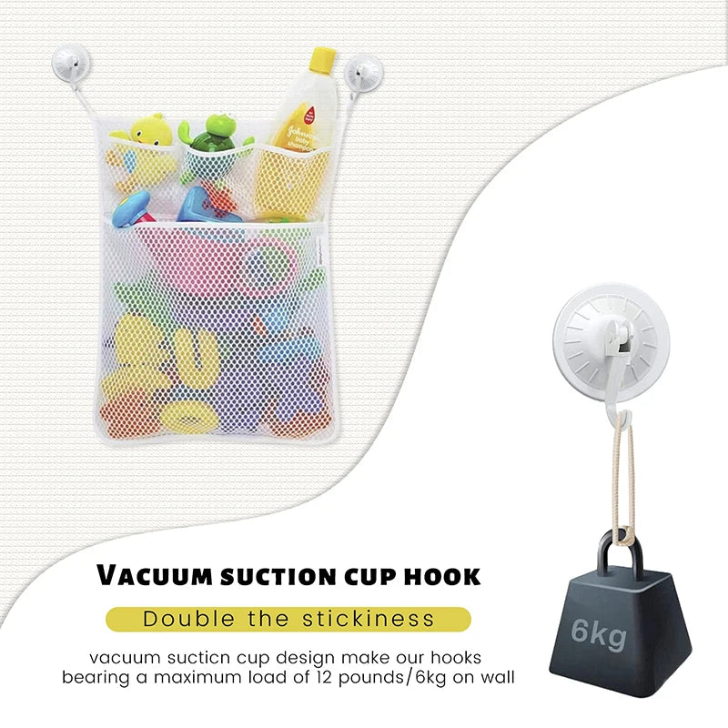 Bath Toy Storage Bag – Mesh Baby Toy Organizer with Suction Cups