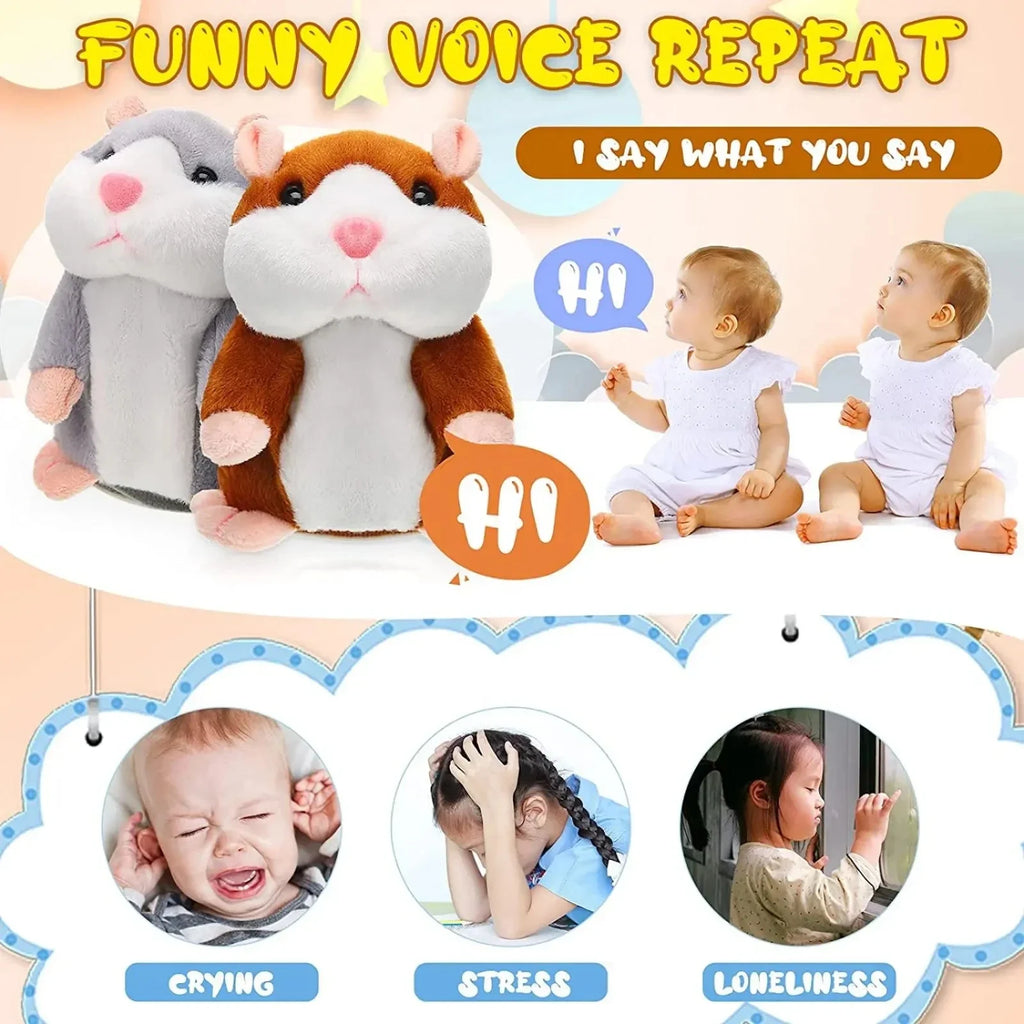 Talking Hamster Plush Toy – Interactive Sound Animal Toy for Kids
