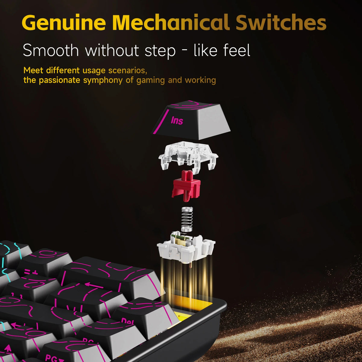 Portable Mechanical Gaming Keyboard – RGB Hot-Swappable USB