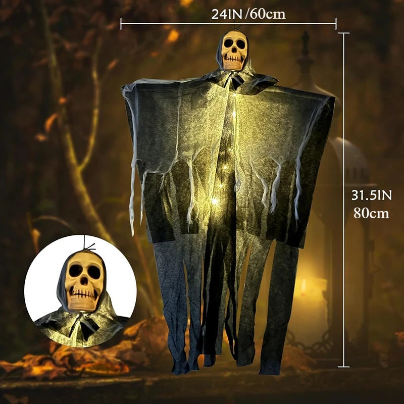 Glowing Halloween Skull Decoration Hanging Ghost for Outdoor Party