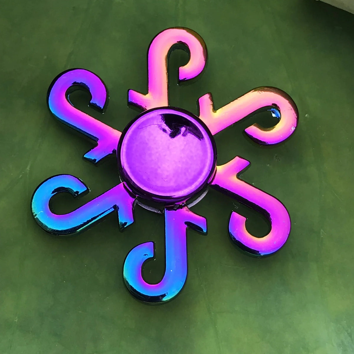 Metal Fidget Spinner Rainbow Gradient Fingertip Gyro Toy