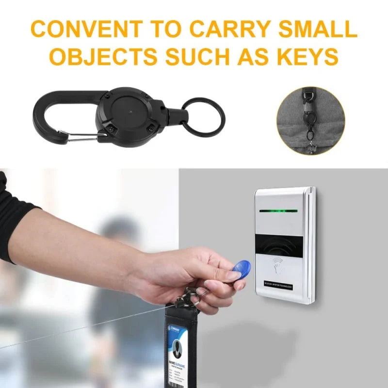 Retractable Keychain with Heavy Duty Carabiner