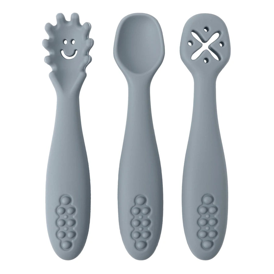 Baby Feeding Spoons – 3PC Silicone Toddler Weaning Utensil Set